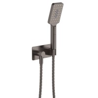 Premium Square Gun Metal Grey Hand Shower On Bracket